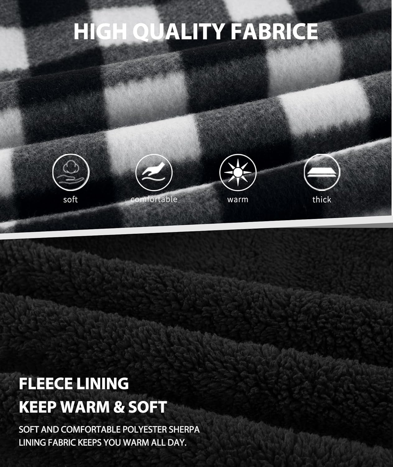 ZITY Boys Flannel Shirt Jacket Fleece Sherpa Lined Plaid Jackets Unisex Coat Full Zip Hoodie Girls Winter Outwear 6-15 Years - Image 5