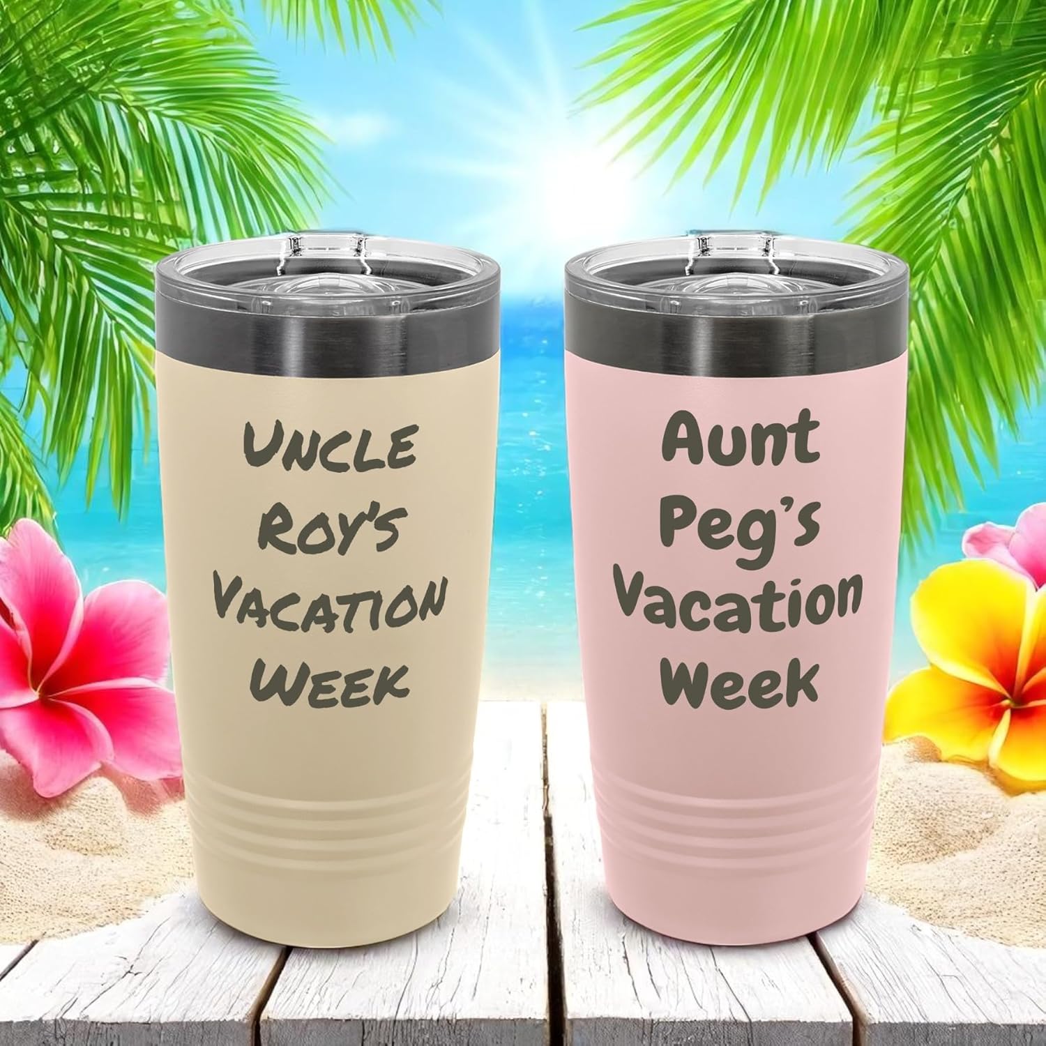 20oz Customized Stainless Steel Tumbler, Customizable Laser Engraved Design, Personalized Double Wall Insulated Travel Tumblr, Ion Plated for 2x Heat and Cold Resistant - Image 2