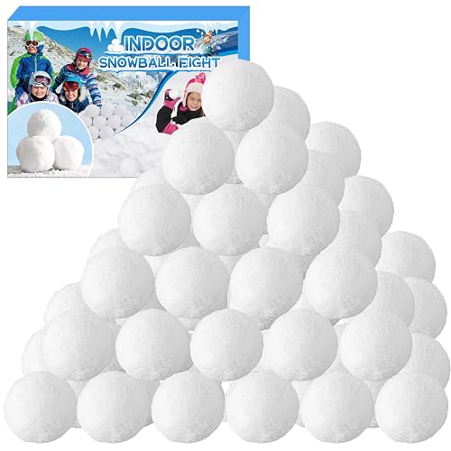 52 PCS Snow Snowball Fight Set, Fake Snow Ball Toss