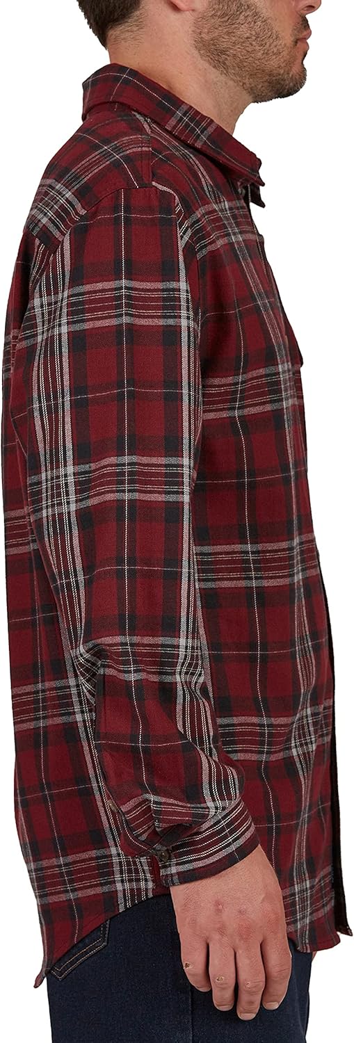 Smith's Workwear Mens Plaid Pocket Flannel Button-up ShirtButton Down Shirt - Image 2