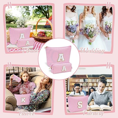 Miniatura 115 de YOOLIFE Regalos del Día de la Madre para mujeres, bolsa de maquillaje con inicial, bolsa de cosméticos, bolsa de maquillaje de viaje, regalos