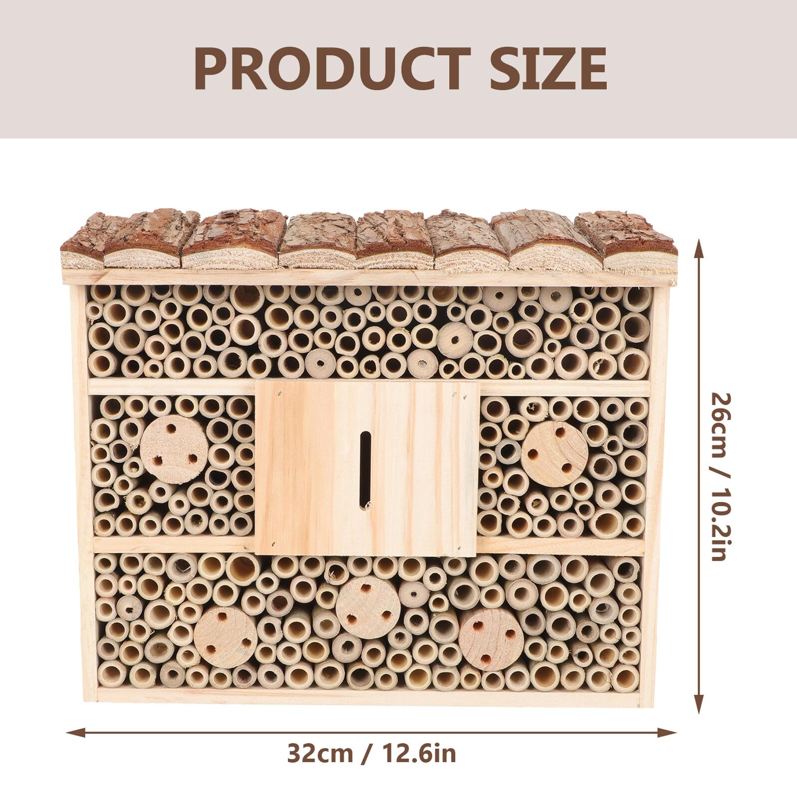 GALPADA Casa Delle Api in Legno Per Esterni, Casetta Insetti Da Giardino, Decorazione Naturalistica Per Habitat Api e Farfalle, Struttura Aperta, Accessorio Ecologico Patio e Prato