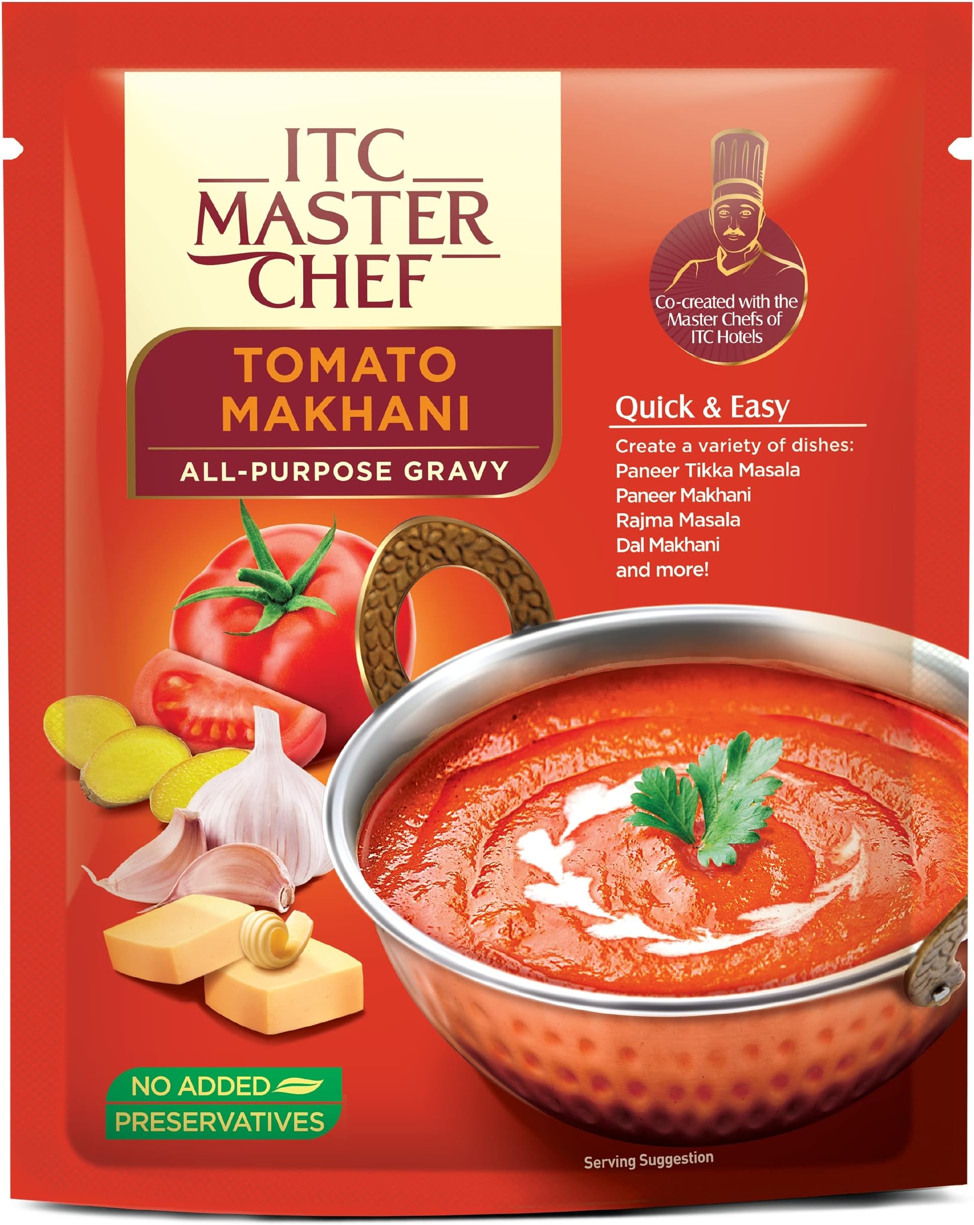 ITC Master Chef Tomato Makhani All-Purpose Gravy 200Gm, Ready To Cook Indian Base Masala Curry Paste - 200 Gm