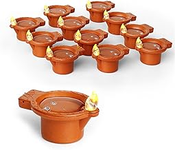 CAVY LED Water Sensor Diya | Electric LED Diya Flammeless & Smokeless | LED Dia Light for Pooja Mandir Room Decoration & Diwali Decoration, Festival, Balcony, Office, Home Decor (Pack of 24)