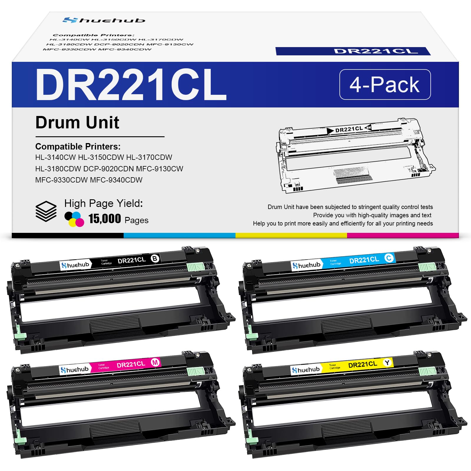 DR221CL Drum Unit Replacement for Brother DR-221CL DR221 DR 221 CL Drum Unit for DCP-9020CDN HL-3140CW HL-3150CDW HL-3170CDW HL-3180CDW MFC-9130CW MFC