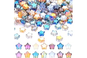 200-Piece Premium Clear Star Glass Spacer Beads for Stunning Jewelry Creation
