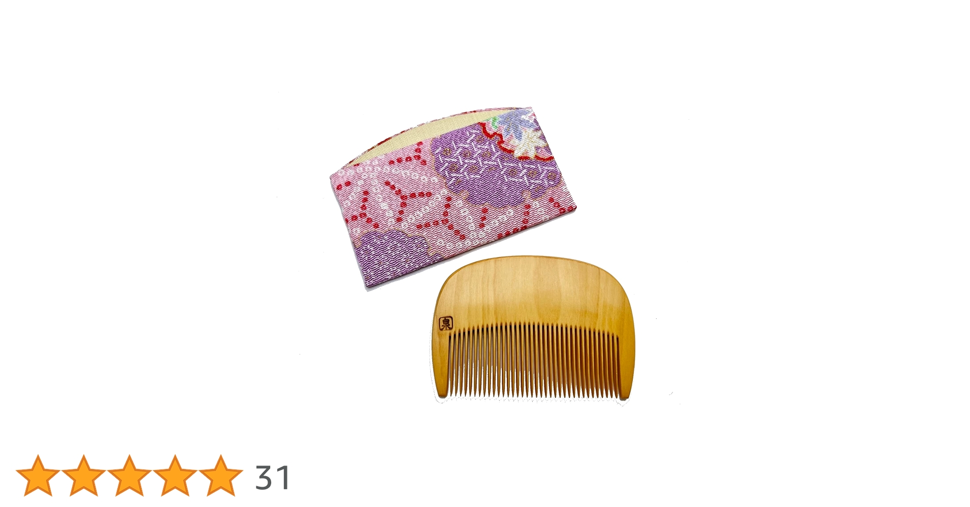 よのや つげ櫛 花柄ケースセット よのや つげ櫛 花柄ケースセット