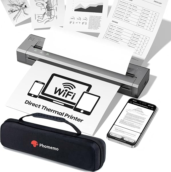 Phomemo Thermodrucker A4 WLAN Mobiler Tragbarer Drucker Airprint 300 DPI