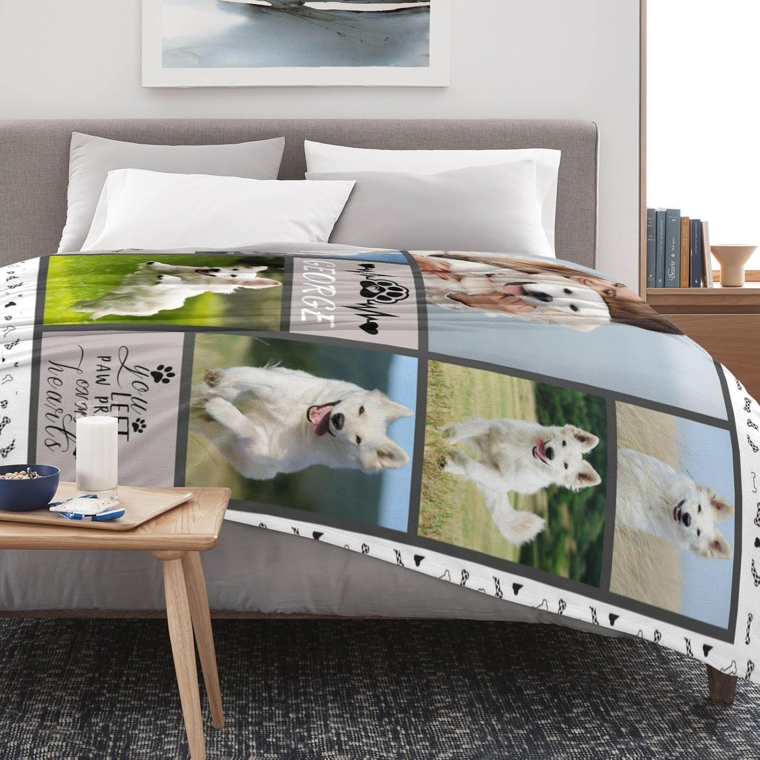 Personalized Dog Blanket with Photos, Custom Pet Name Blanket, Dog Gifts for Pet Lovers Customized Puppy Blanket Dog Dad Gift for Bed Sofa Travel - Image 7