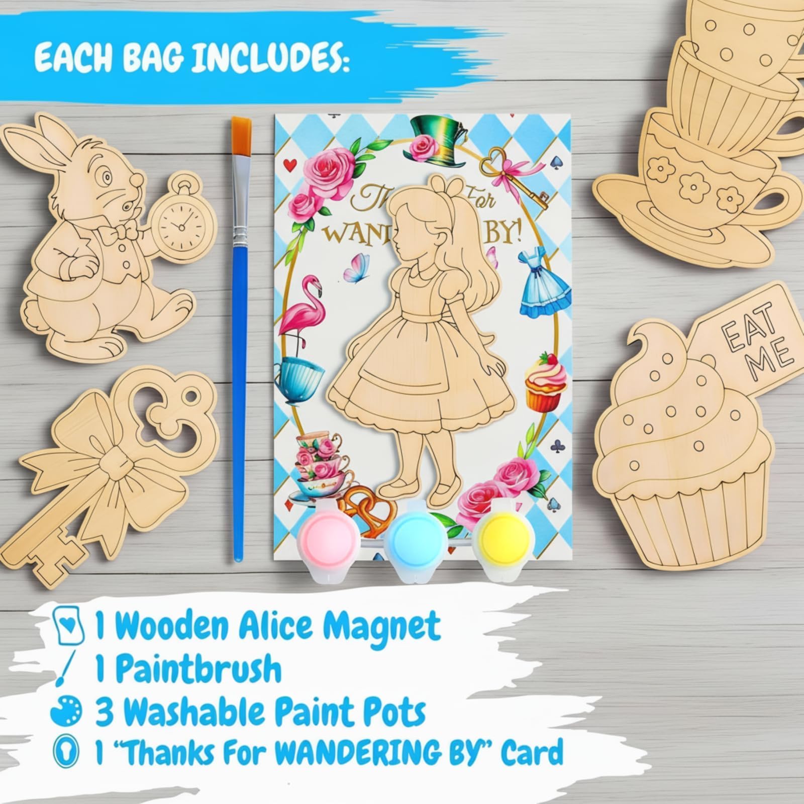 Alice Party Favors for Kids - Paint Your Own Magnet Kits -2