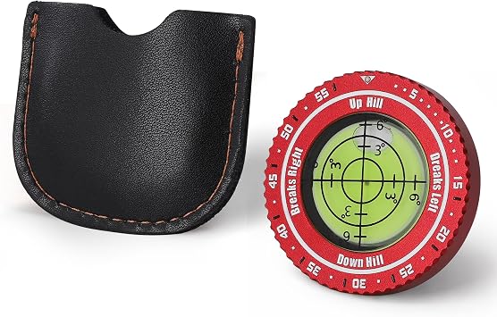 High-Precision Golf Green Reader for Accurate Slope Reading - Portable Bubble Level Marker for Better Putting Accuracy Golf Accessories Gifts for Men Women, Red