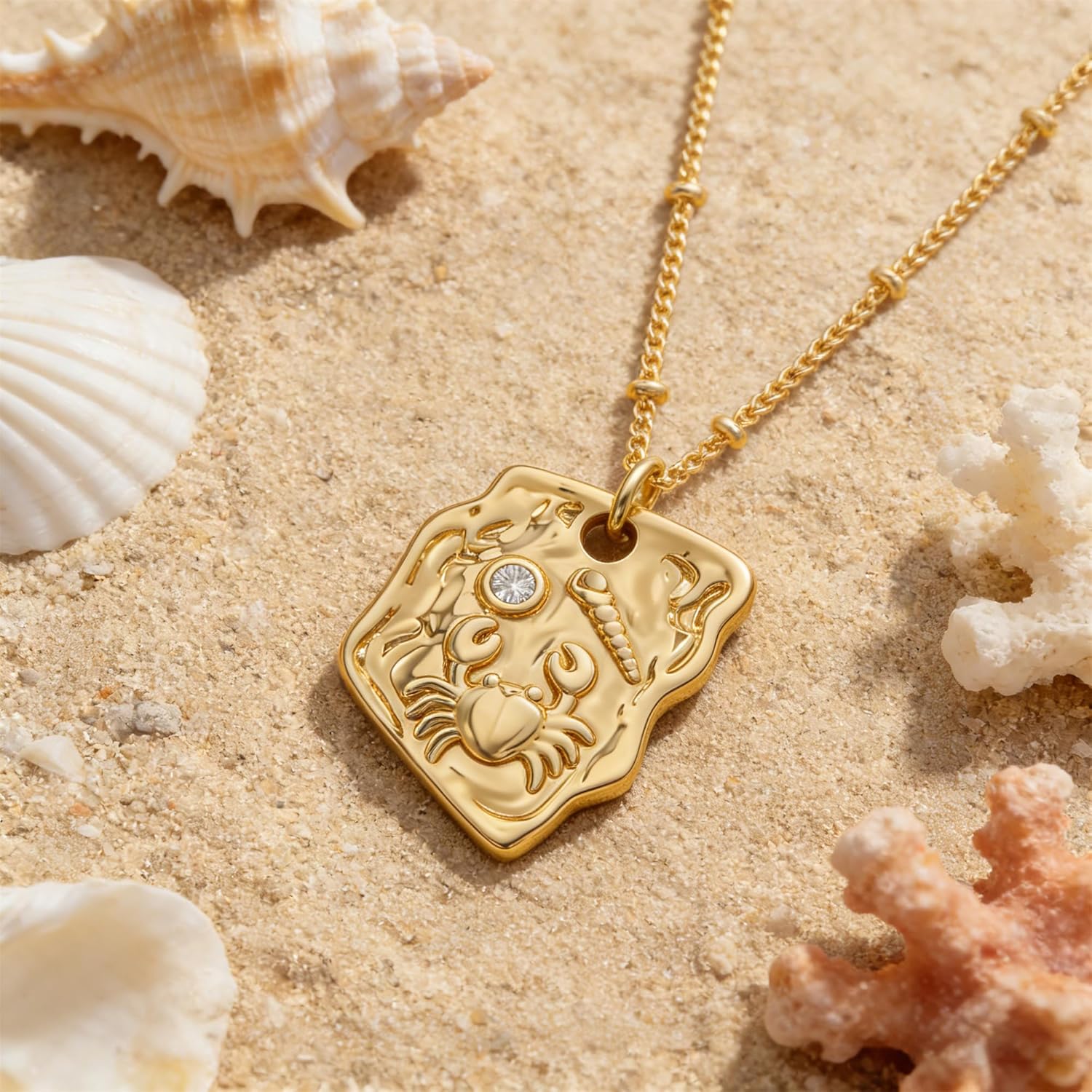 MEVECCO Dainty Gold Seashell Pendent Necklace Ocean Necklace for Women 18K Gold Plated Necklace Boho Handmade Summer Beach Necklace Jewelry - Image 6