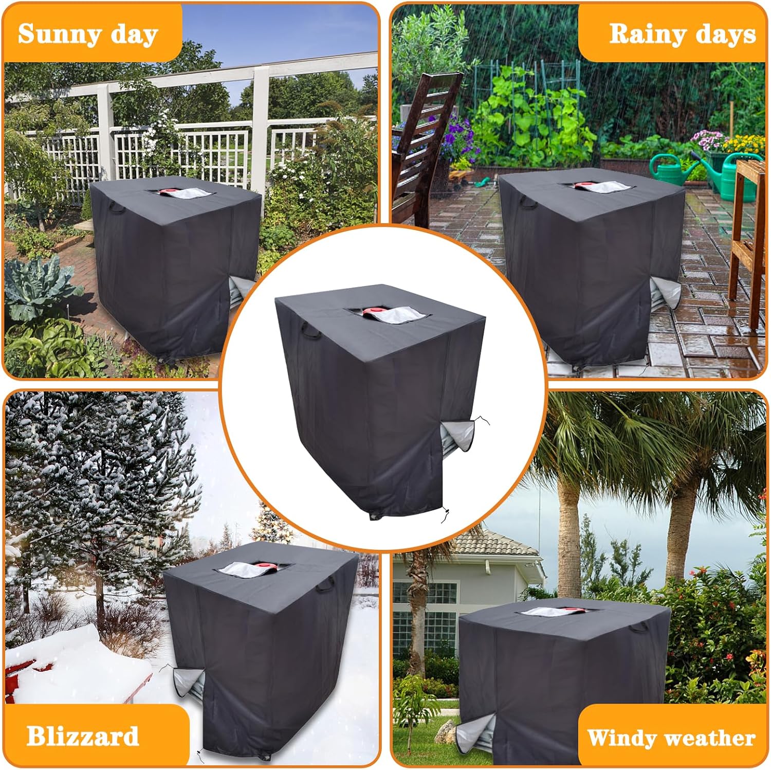 IBC Tote Cover Tank Protector Oxford Water Container Dust Proof Patio Outdoor Rain Barrel Tote Cover Tank Heavy Duty Waterproof Tank IBC Tote Cover with Lip Handle Shrink Cord Zipper