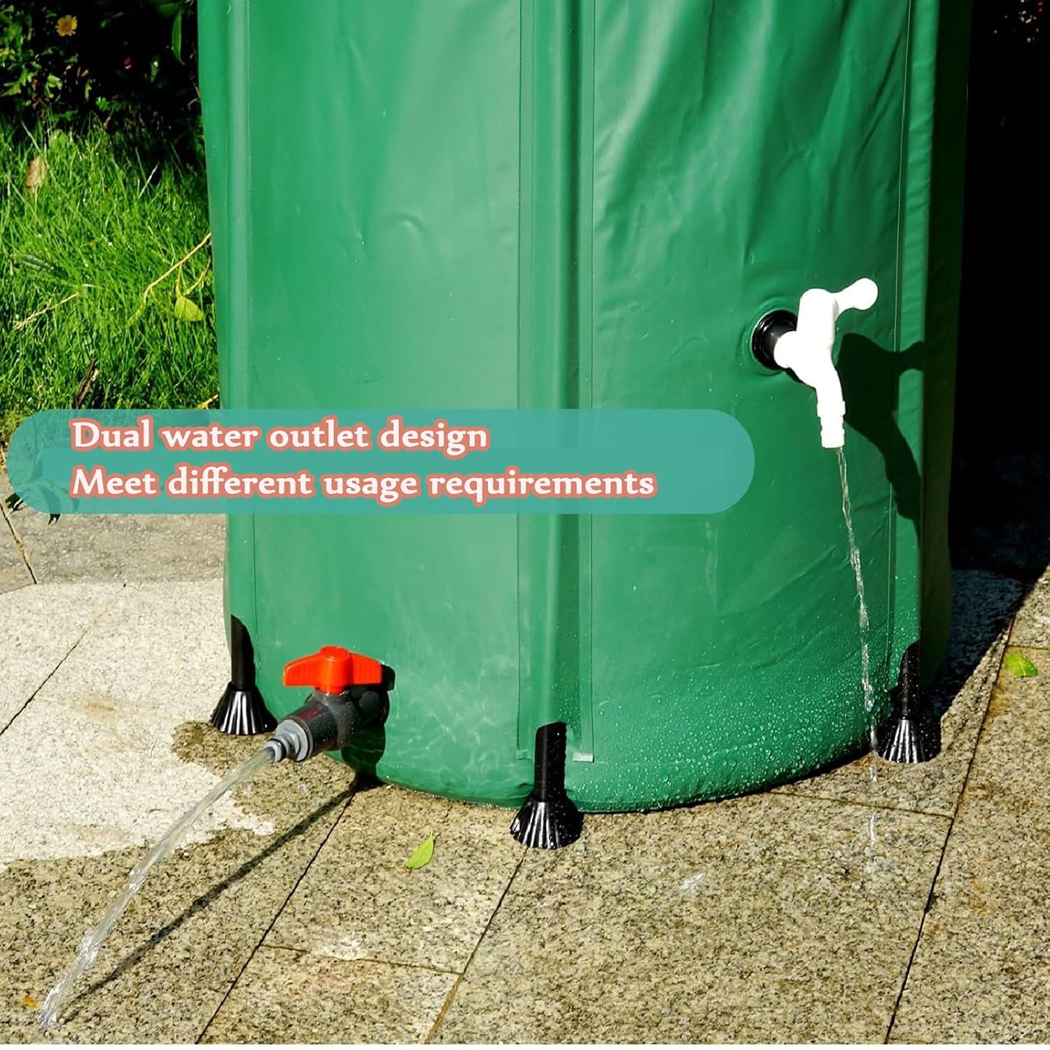 Rain Barrel, With Filter，Heat-Sealed Splicing, Wear-Resistant Fabric, Sun Protection and Anti-Aging, Widely Used(250L)