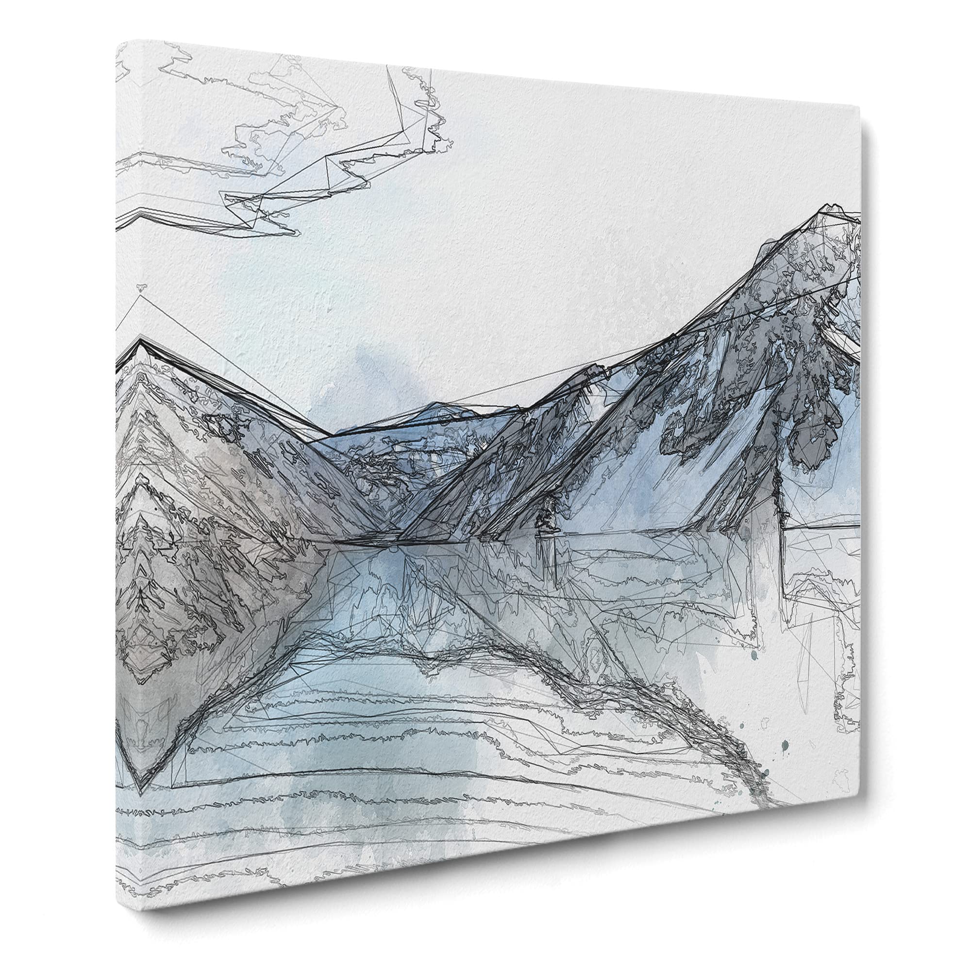 El Yeso Dam Reservoir in Chile Canvas Print, Mixed, 35L x 35W cm