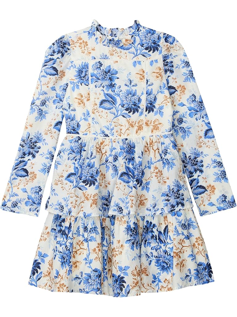 Blue Janie and Jack Floral Tier Dress (Toddler/Little Kid/Big Kid)