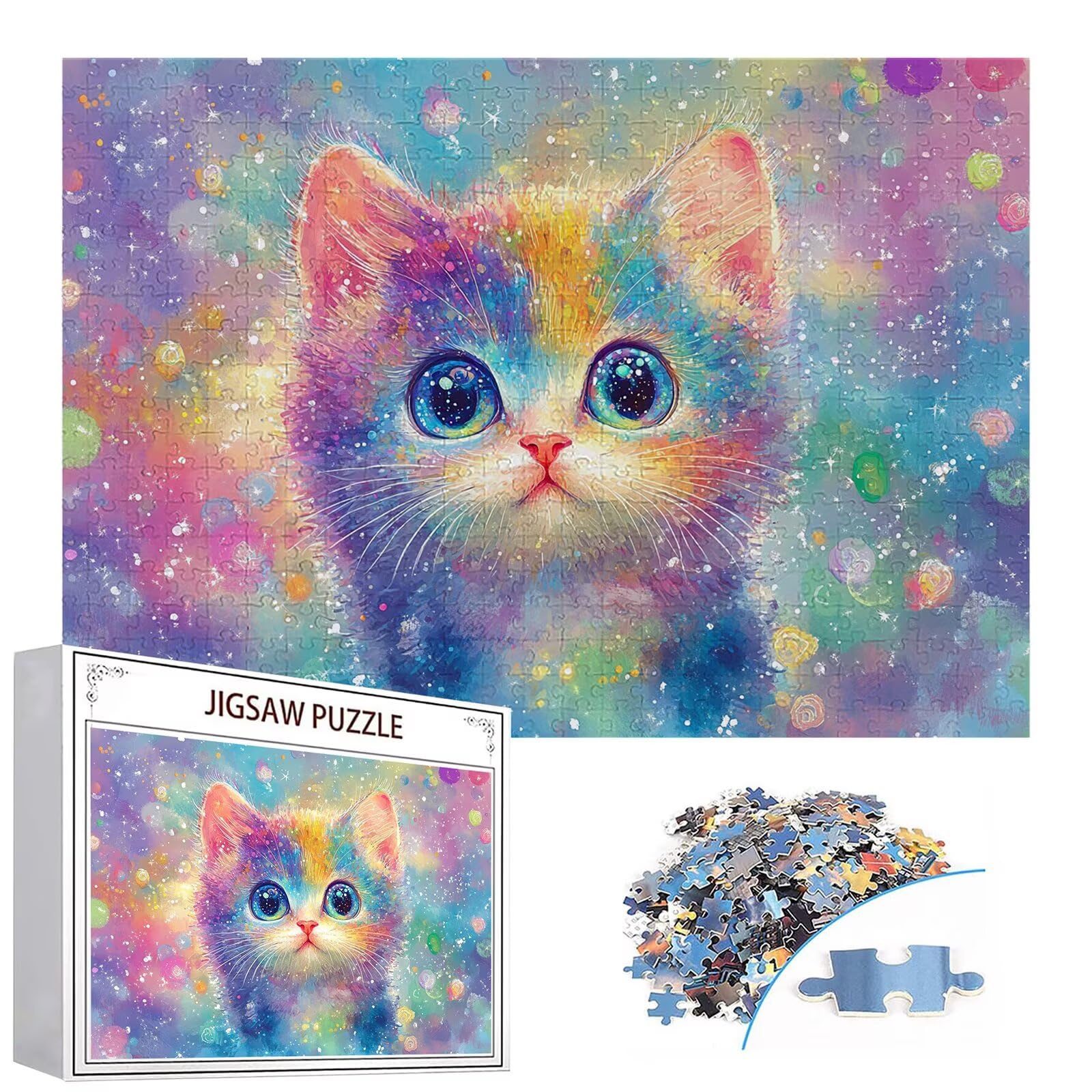 Puzzle 3000 elementów abstrakcyjne puzzle dla dorosłych kot 122 x 81 cm unikalne rzemiosło klasyczne 3D drewniana układanka do rodzinnych gier aktywnych, układanka zrób to sam do dekoracji ścian domu