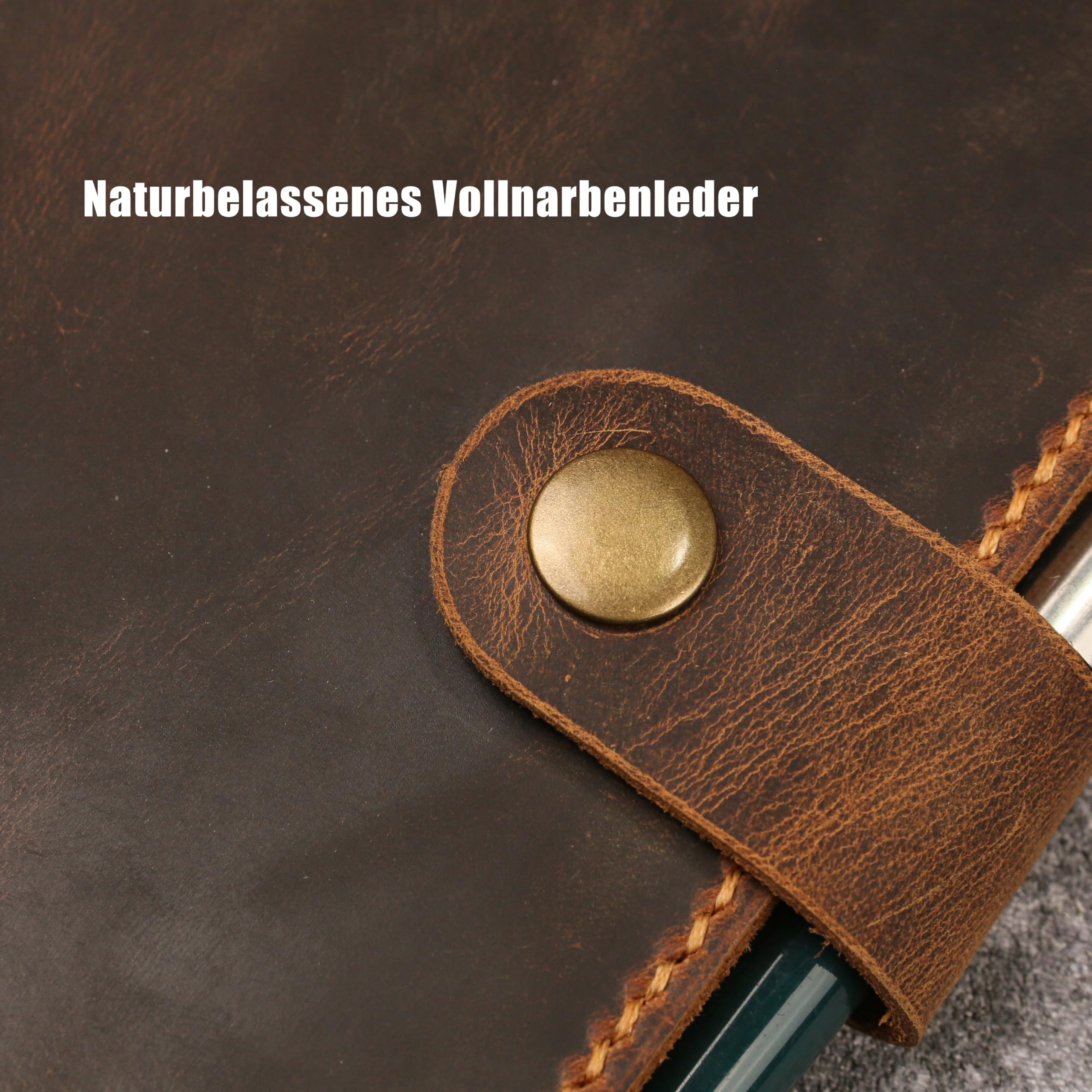 A5 Leder Organizer Ringbuch, Vintage Notizbuch, Gravur personalisiert