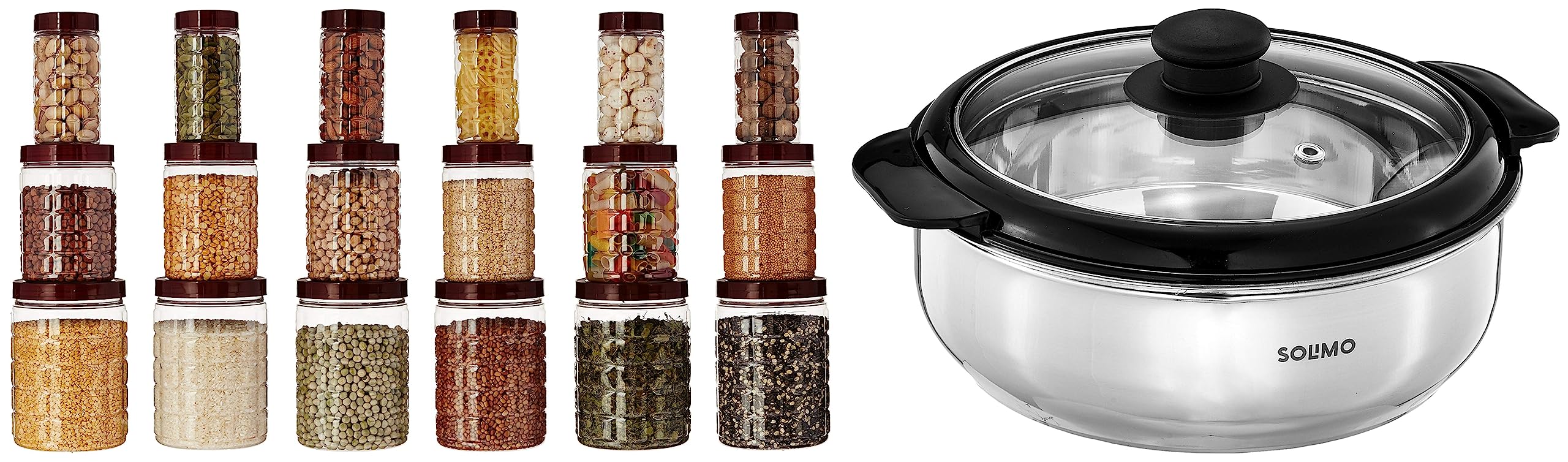 See full amazon price history chart for Amazon Brand - Solimo Casserole, (Silver, 1900ml) & Amazon Brand - Solimo Checkered Jar Container Set of 18, 1000 ml, 500 ml, 250 ml, Transparent, Plastic Amazon Brand - Solimo Casserole, (Silver, 1900ml) & Amazon Brand - Solimo Checkered Jar Container Set of 18, 1000 ml, 500 ml, 250 ml, Transparent, Plastic (B0C99M3PYN) Amazon Price History, Amazon Price Tracker