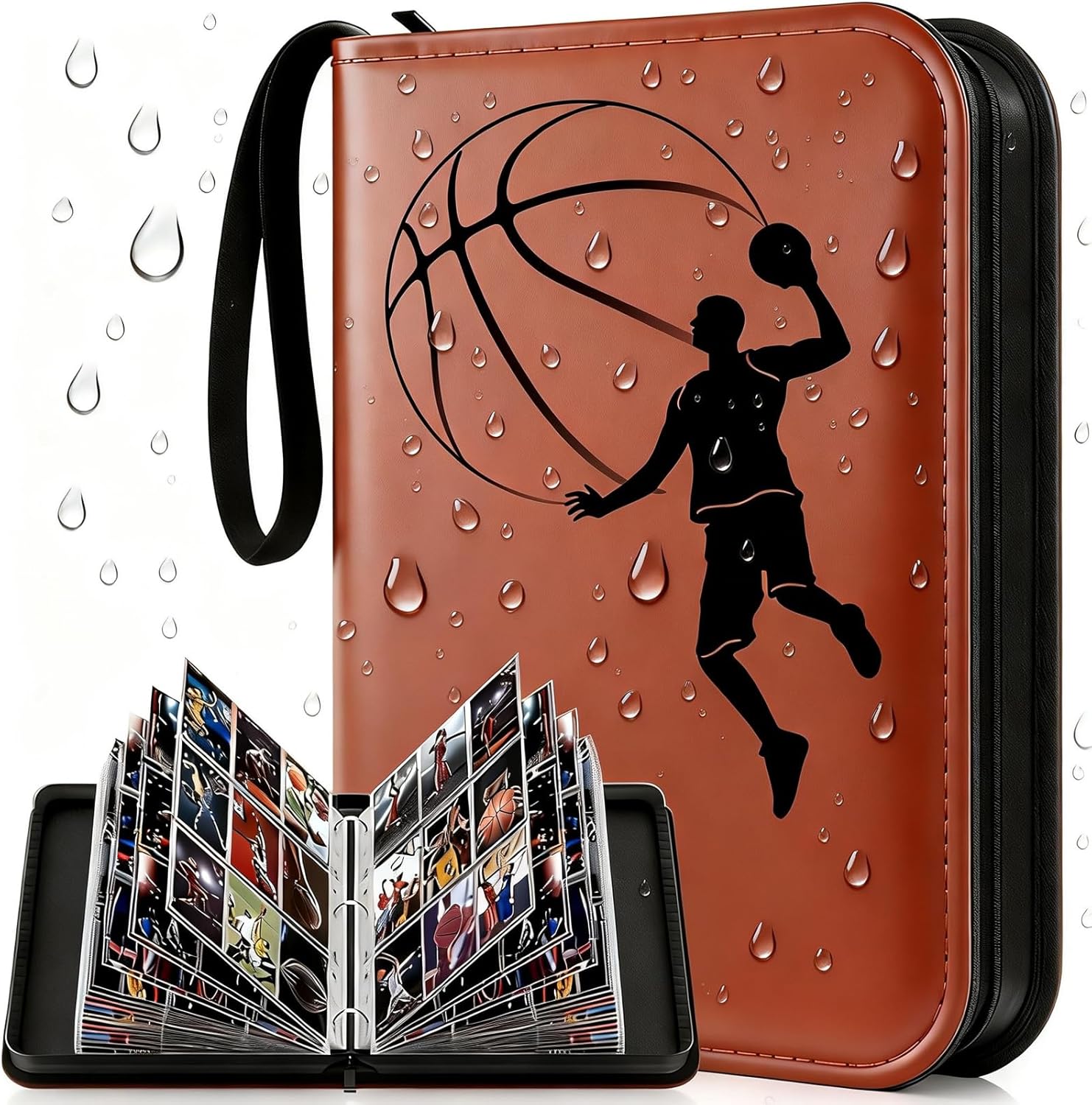 Basketball Card Binder,2025-26 Sports Trading Card with Sleeves Holder Album,900 Pockets Basketball Card Holder,2025-2026 Portable Collection Card Ablum, Game Card Case book With Zipper for Gift