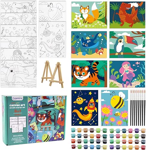 8 Packs Predrawn Canvas for Painting Kids Paint Canvas for