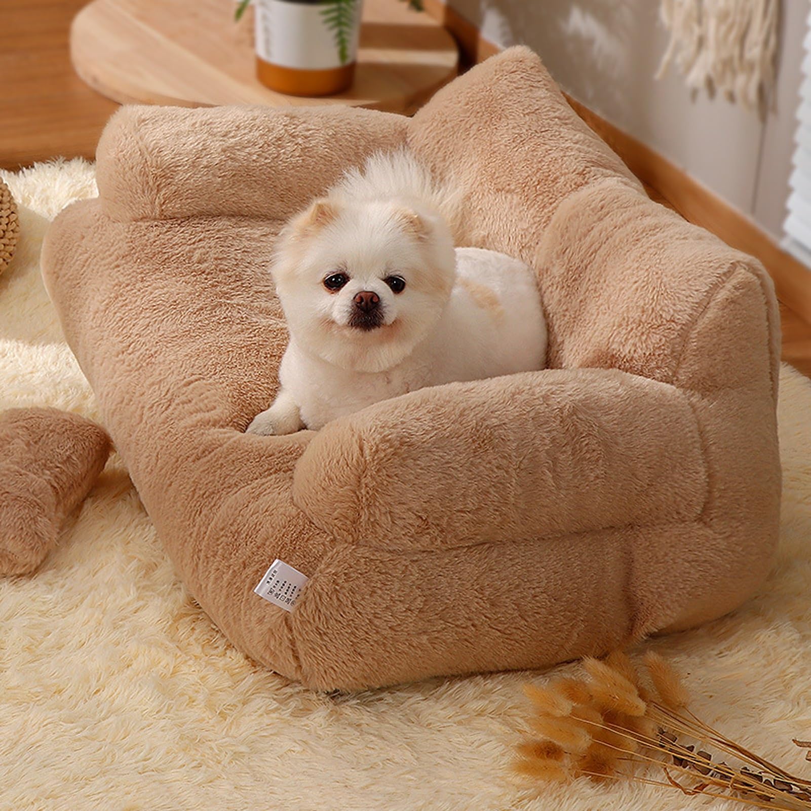 TOWERS Canapé apaisant pour Animaux de Compagnie, lit apaisant pour Chien, canapé en Peluche Moelleuse pour Animaux de Compagnie, canapé Amovible et Lavable en Coton PP pour Chats d'intérieur (Color