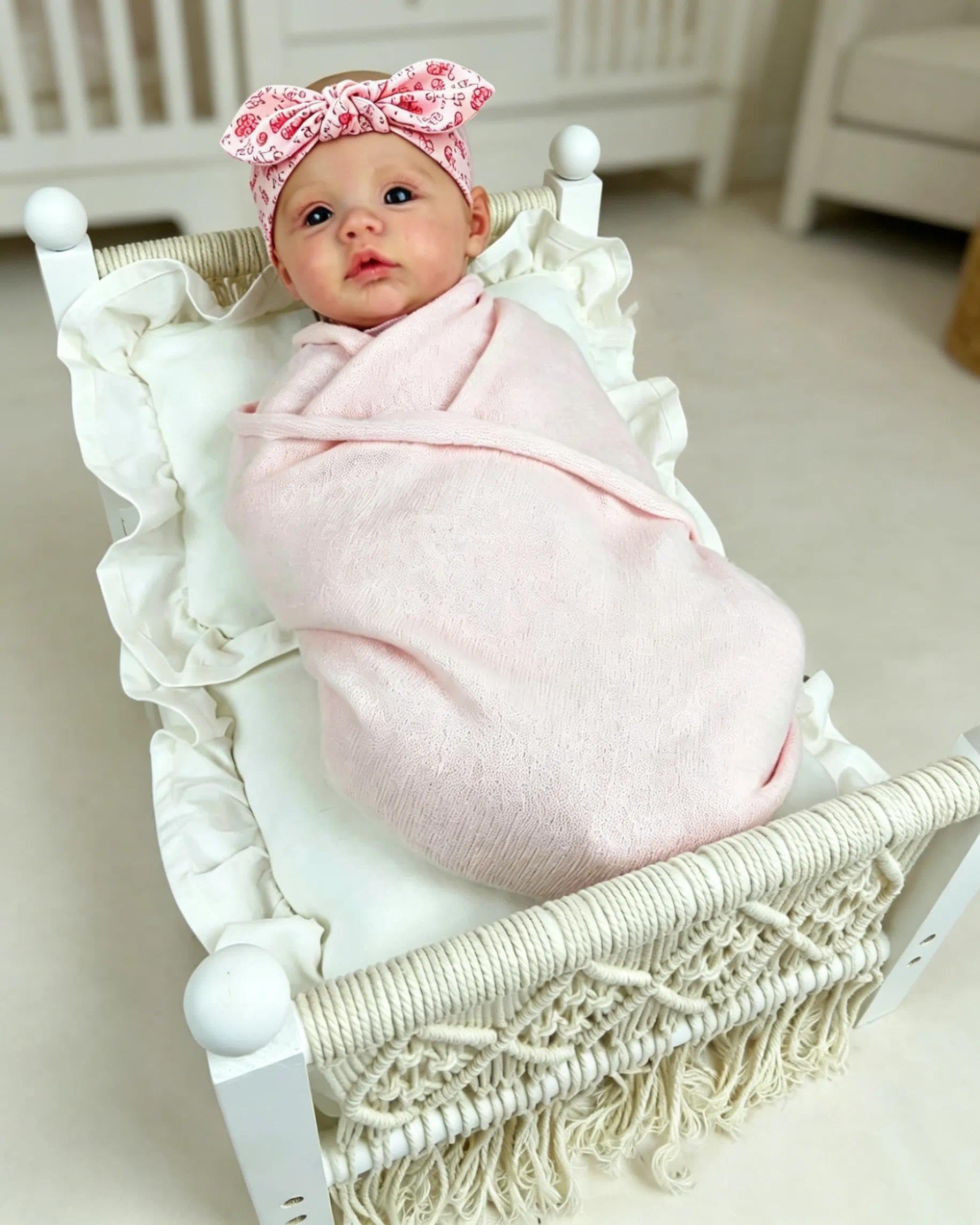 Anano 46 cm Reborn Baby Vollsilikon Lebensecht, Reborn Baby Mädchen, Silikon Baby Mädchen
