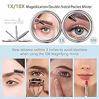 Vista 5 de Bolsa de maquillaje de viaje con espejo iluminado, organizador de cosméticos portátil, estuche de tren con divisores ajustables y soporte