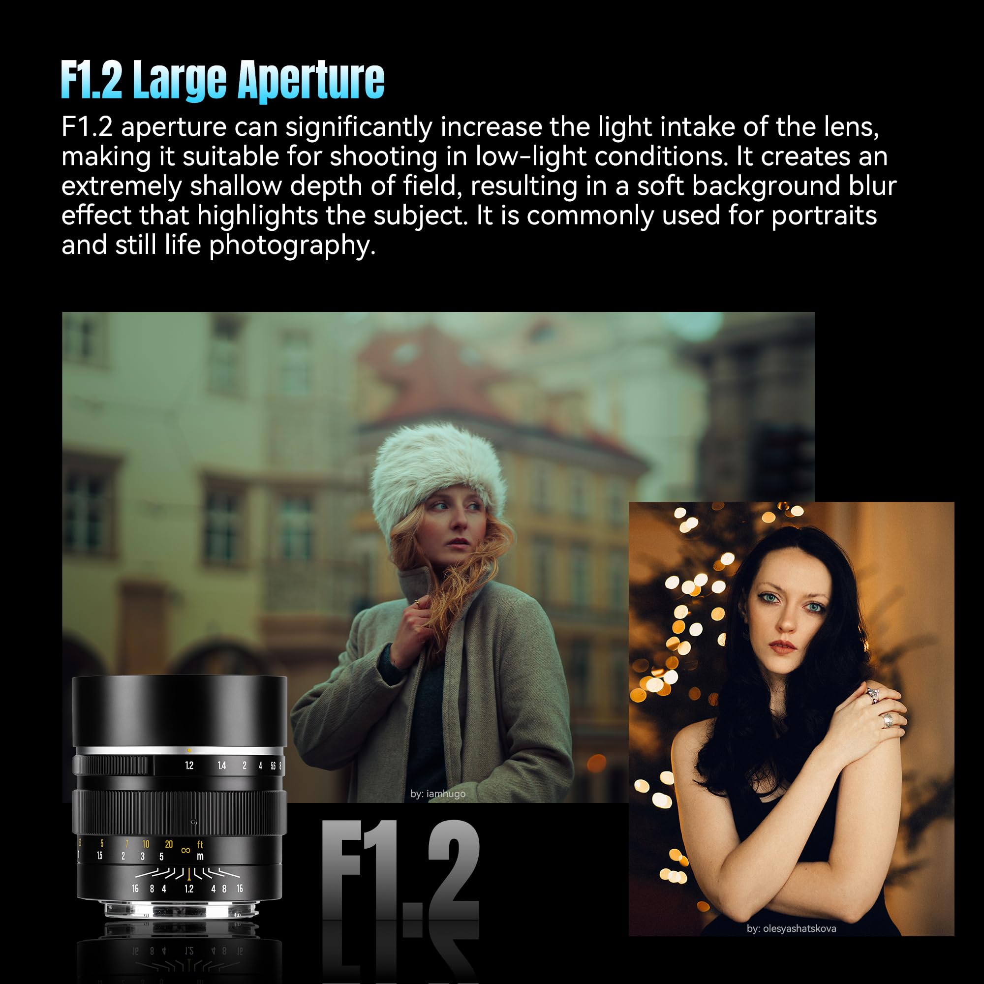 7artisans 50 mm F1.2 APS-C obiektyw stały duża przysłona kompatybilny z Sony A6000