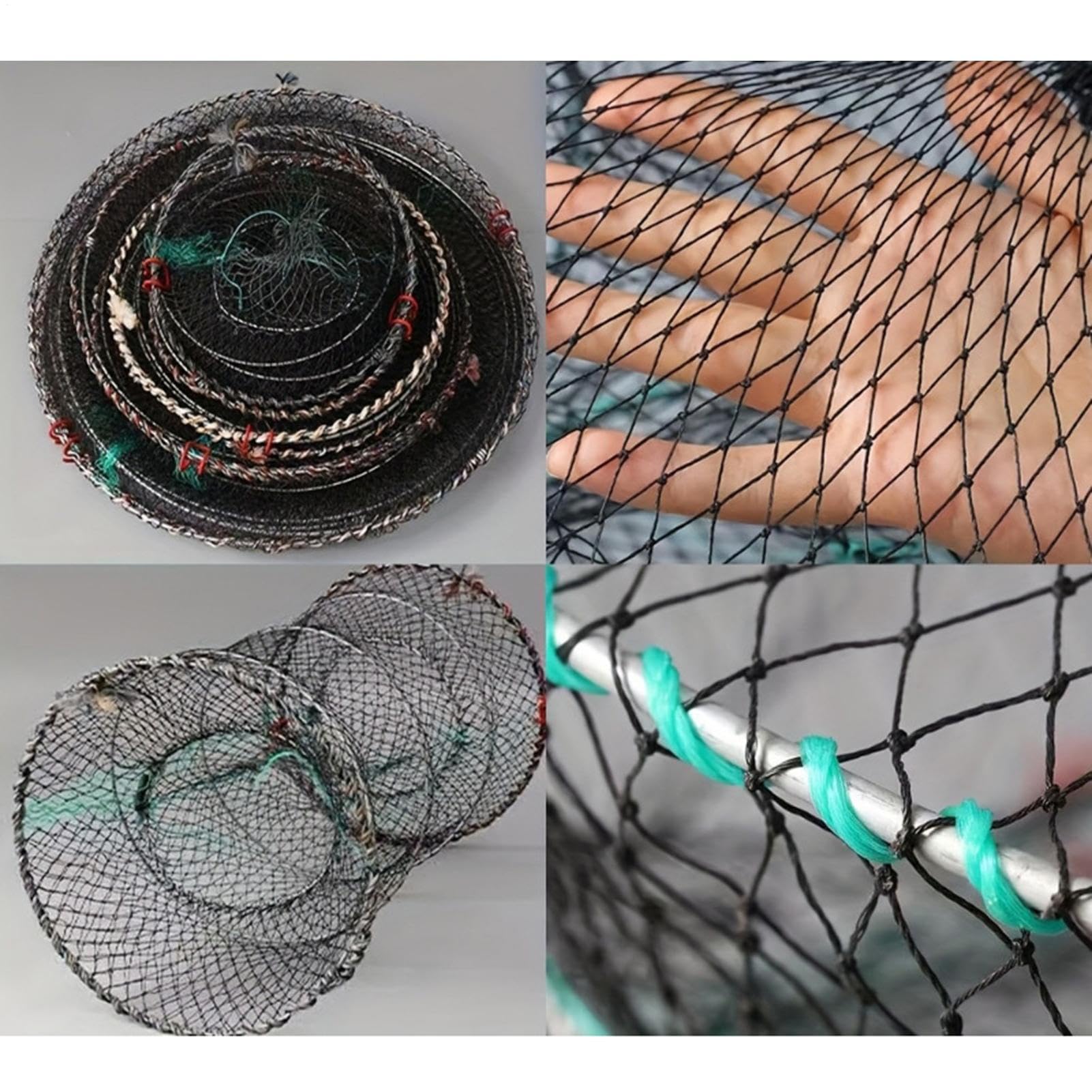 Trampa para cangrejos – Trampa para señuelos de – Cesta Flotante Multifuncional con Red de Lanzamiento, Alta Resistencia para Zonas de Marea, de Agua Dulce y Uso en la Playa