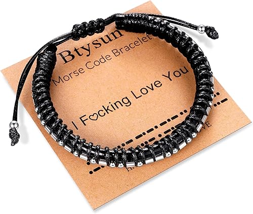 Regalos inspiradores para hombres, pulseras con código morse, pulseras para hombre, regalos de cumpleaños, aniversario, adolescentes, niños,