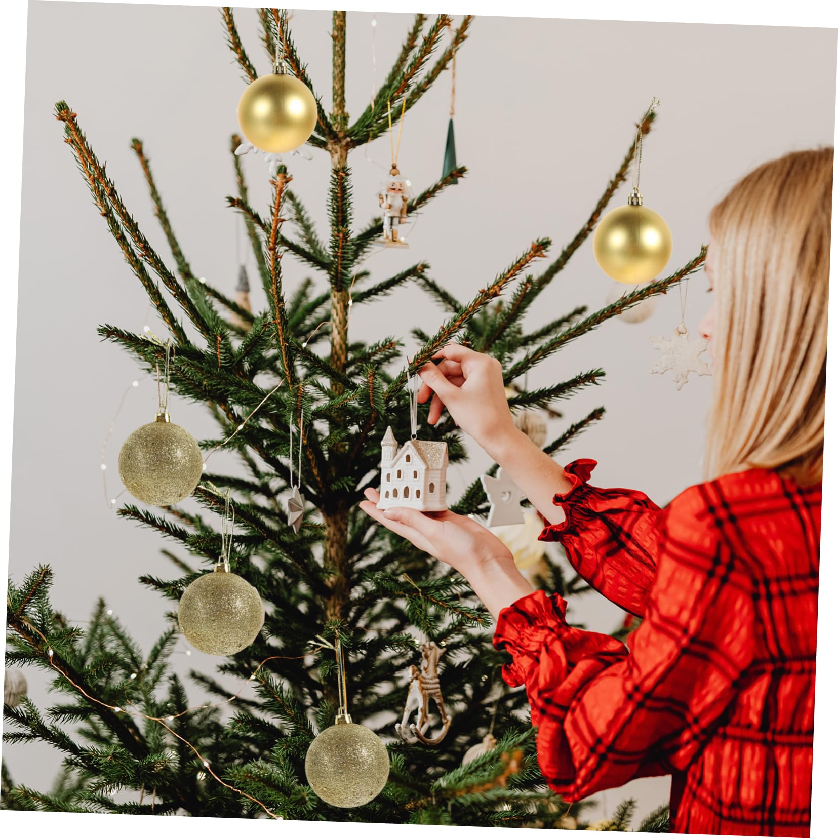 IMIKEYA 100pièces Boîte de Décorations de Noël Suspendues pour Sapin de Noël Pendentifs Décoratifs pour Arbre