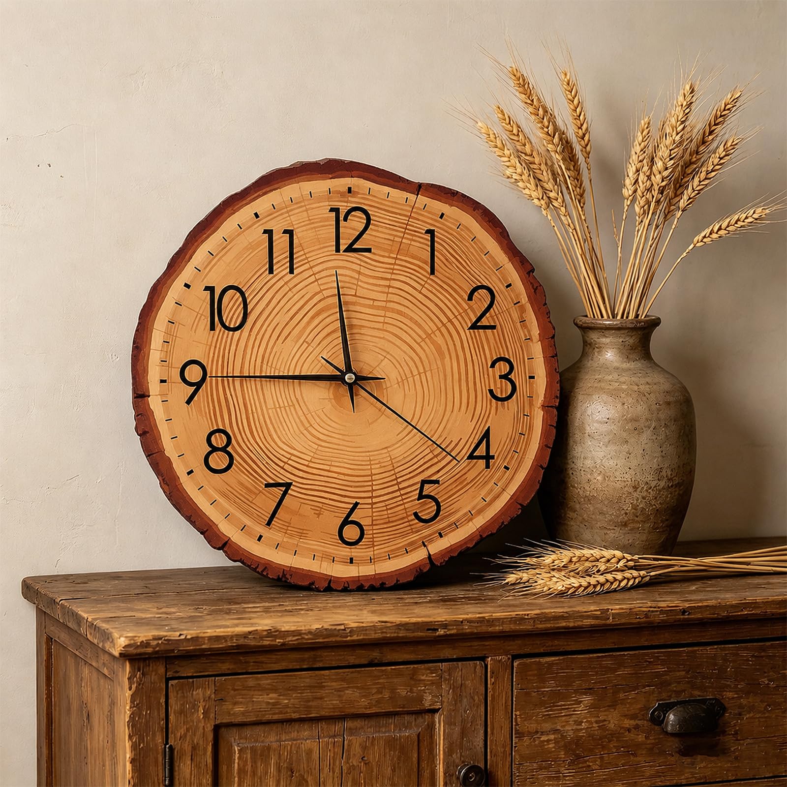 Horloge murale aspect bois 30 cm au design rétro de haute précision