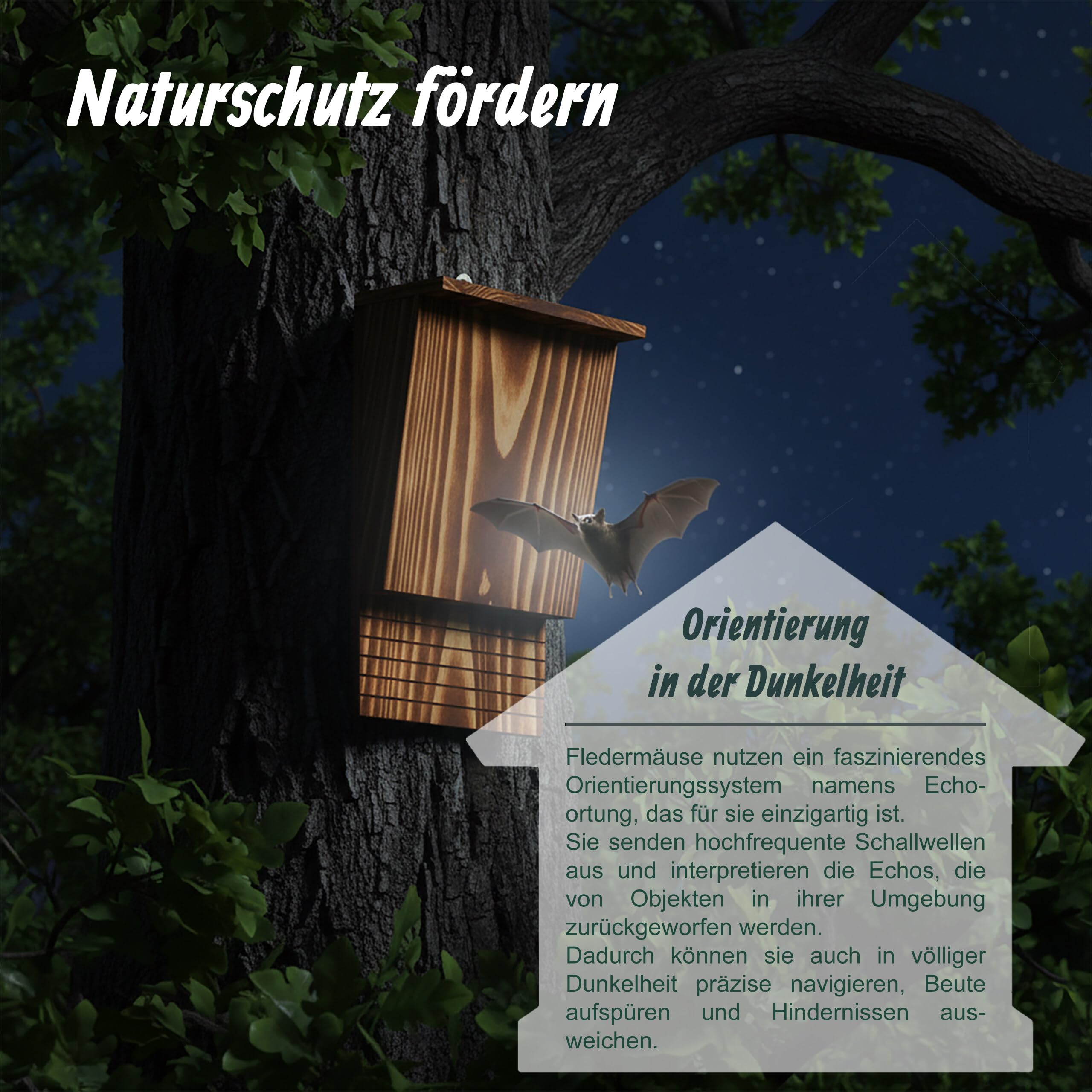 Relaxdays Fledermauskasten 4 Unterschlüpfe HBT 34 x 22,5 x 12,5 cm geflammt Fledermaushotel Natur