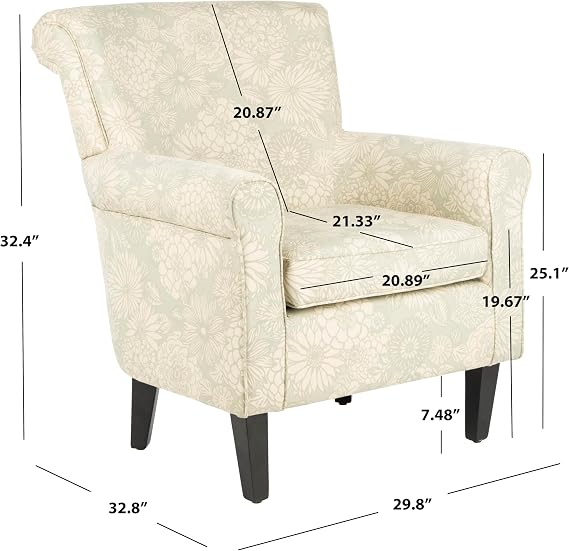 Safavieh Mercer Collection Margaret Ivory and Sage Floral Club Chair