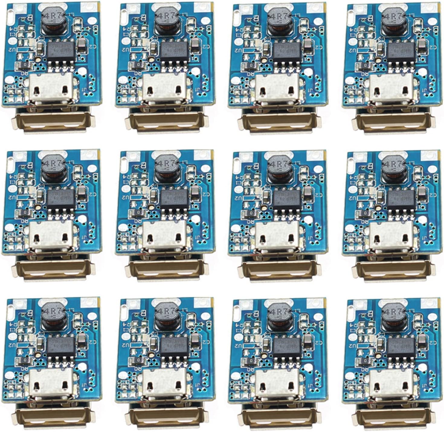 Onyehn10Pcs 5V Boost Step Up Power Supply Module Lithium Battery Charge Protection Board HOTCHIP HT4928S(parameters Same as134N3P) DIY Charger LED Display USB and Micro Port 10 Pack