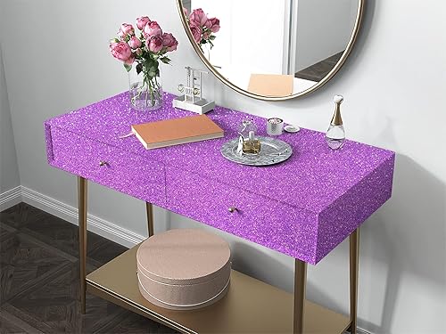 Miniatura 3 de Papel tapiz morado con purpurina brillante, papel de contacto morado brillante, 17.7 x 197 pulgadas, papel tapiz autoadhesivo morado con purpurina