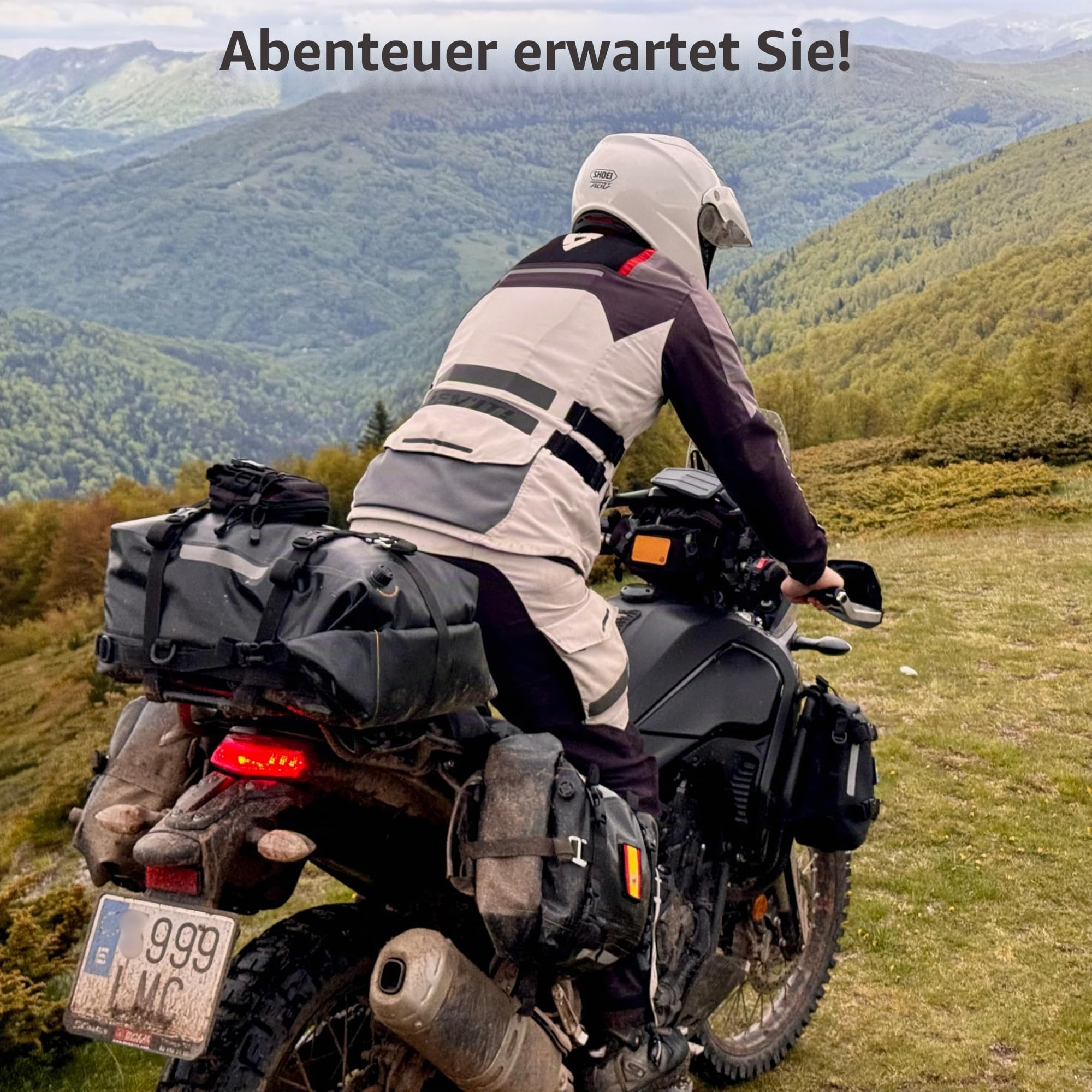 Odinsberg Ragnarök 15L 100% wasserdichte Motorrad Hecktasche – Seitentasche & Satteltasche für Motorrad – Gepäcktasche, Sozius Tasche & Rucksack für Enduro, Adventure Bike, ATV & Touren
