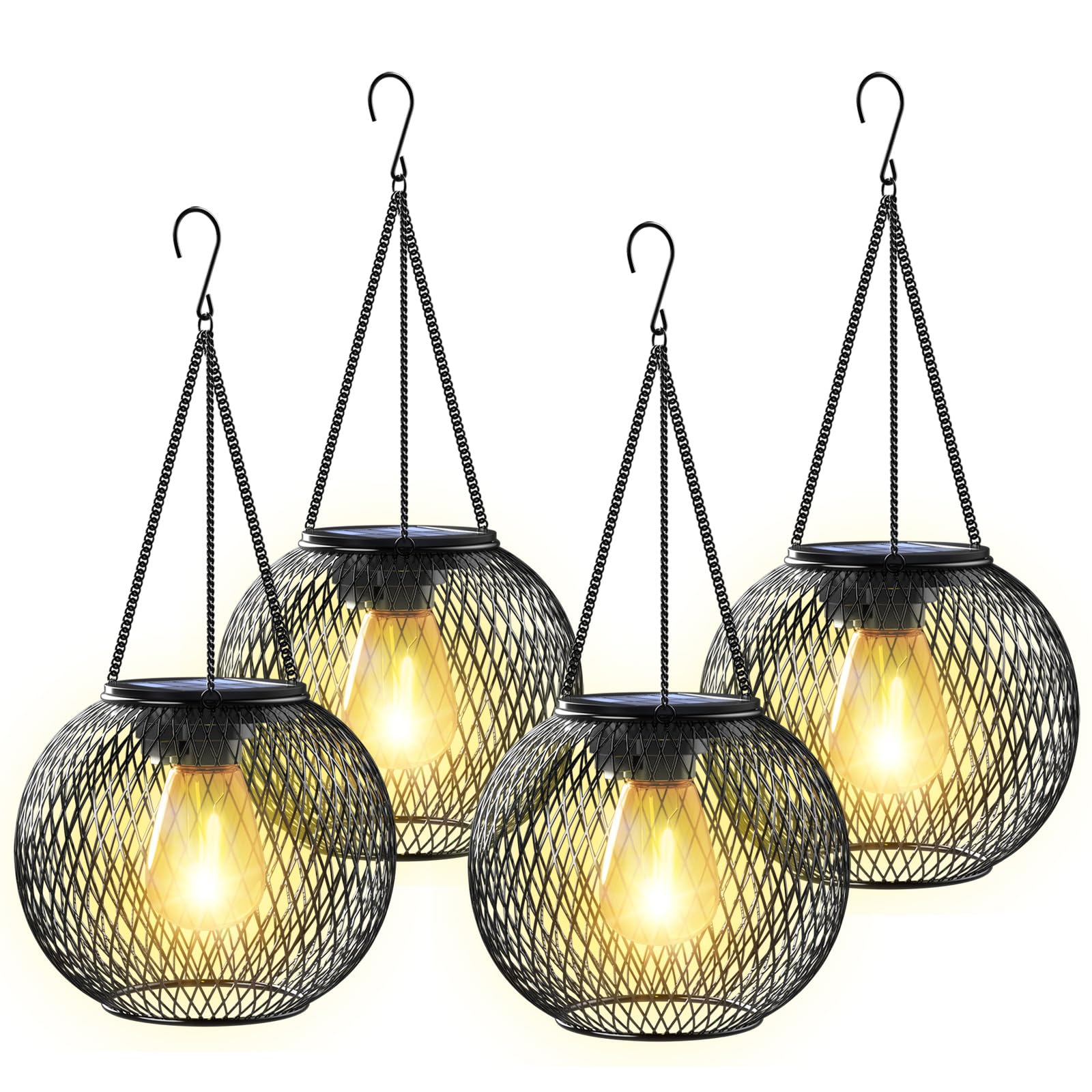 Solar Lantern Outdoor Waterproof, KagoLing Upgraded Hanging Solar Lights Outdoor Garden Decorations Decorative Lighting Solar Powered Waterproof Tree