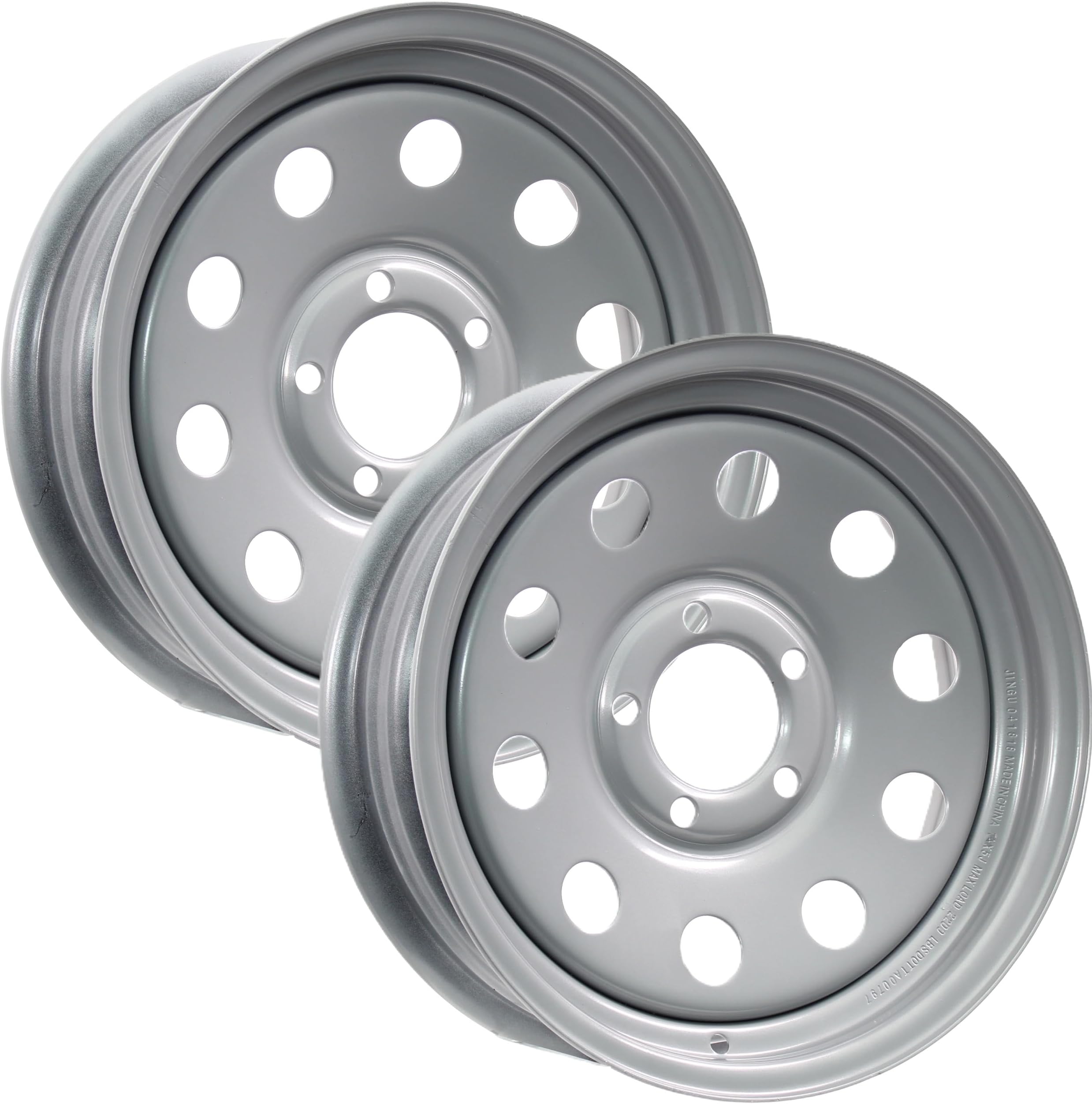 eCustomrim 2-Pack Boat Trailer Rims Wheels 15 Inch 15X6 5 Lug Hole Bolt Silver Modular
