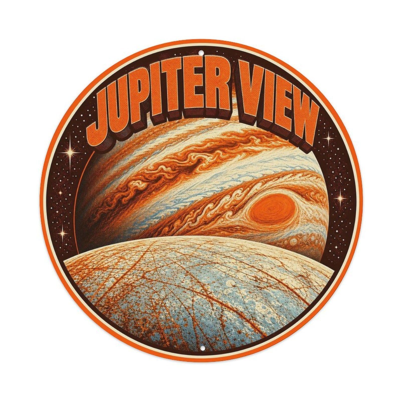 Cosmos Jupiter Gas Giant Outer Solar System Astronomy Metal Tin Sign
