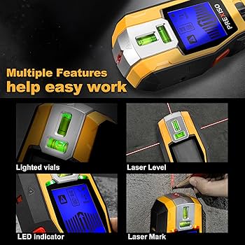 PREXISO 2-in-1 Stud Finder with Laser Level, Rechargeable