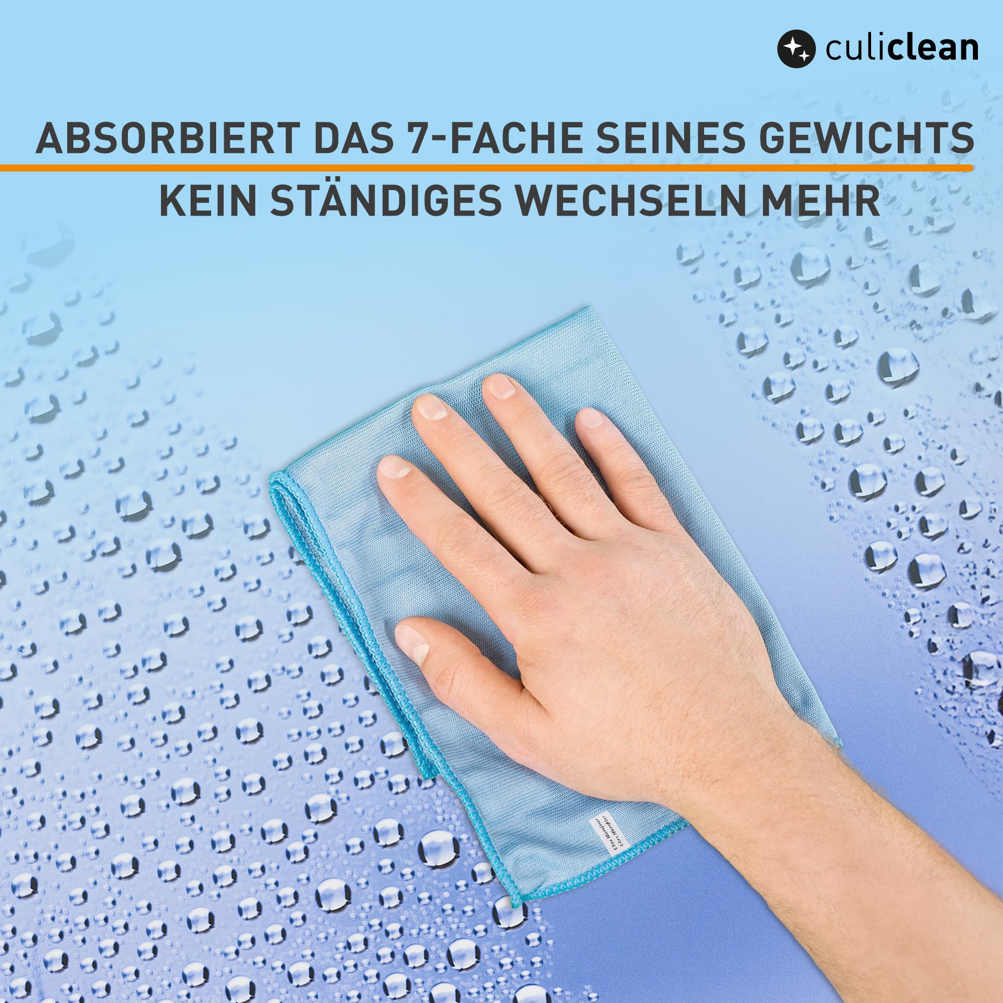 culiclean Mikrofasertücher Auto – extrem saugfähig, Weiß, 50x70, 20x | Microfasertücher, Putztücher, Küchentücher, bis 95°C kochfest waschbar, trocknergeeignet