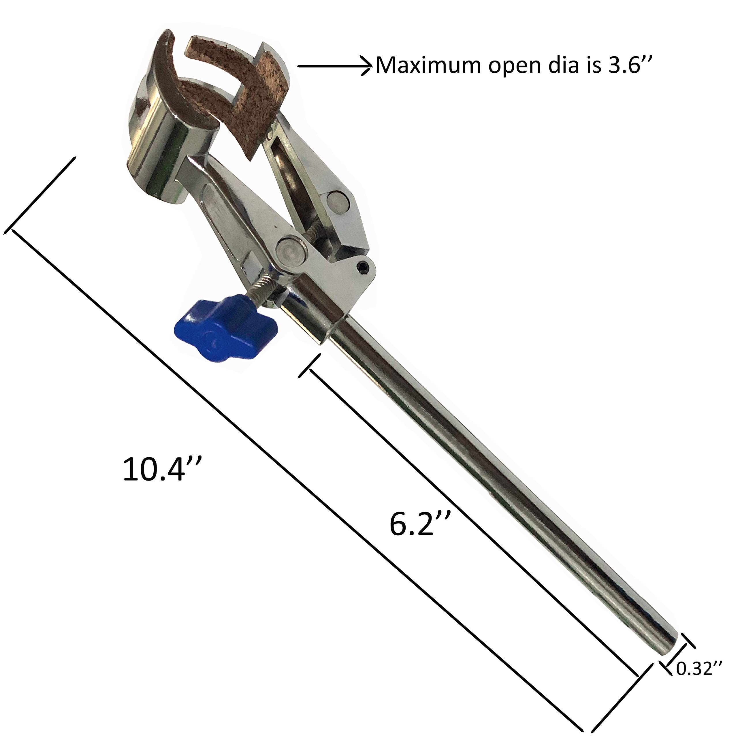 OESS Lab Clamp 4 Prong Finger Style Cork-Coated Head and A Black Laboratory Stand Clip — Amazon image 2