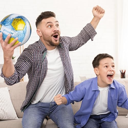 Miniatura 7 de PP PICADOR Balones de fútbol tamaño 4, pelota de fútbol de cuero láser para entrenamiento deportivo y juego de partidos, juego de bolas de fútbol