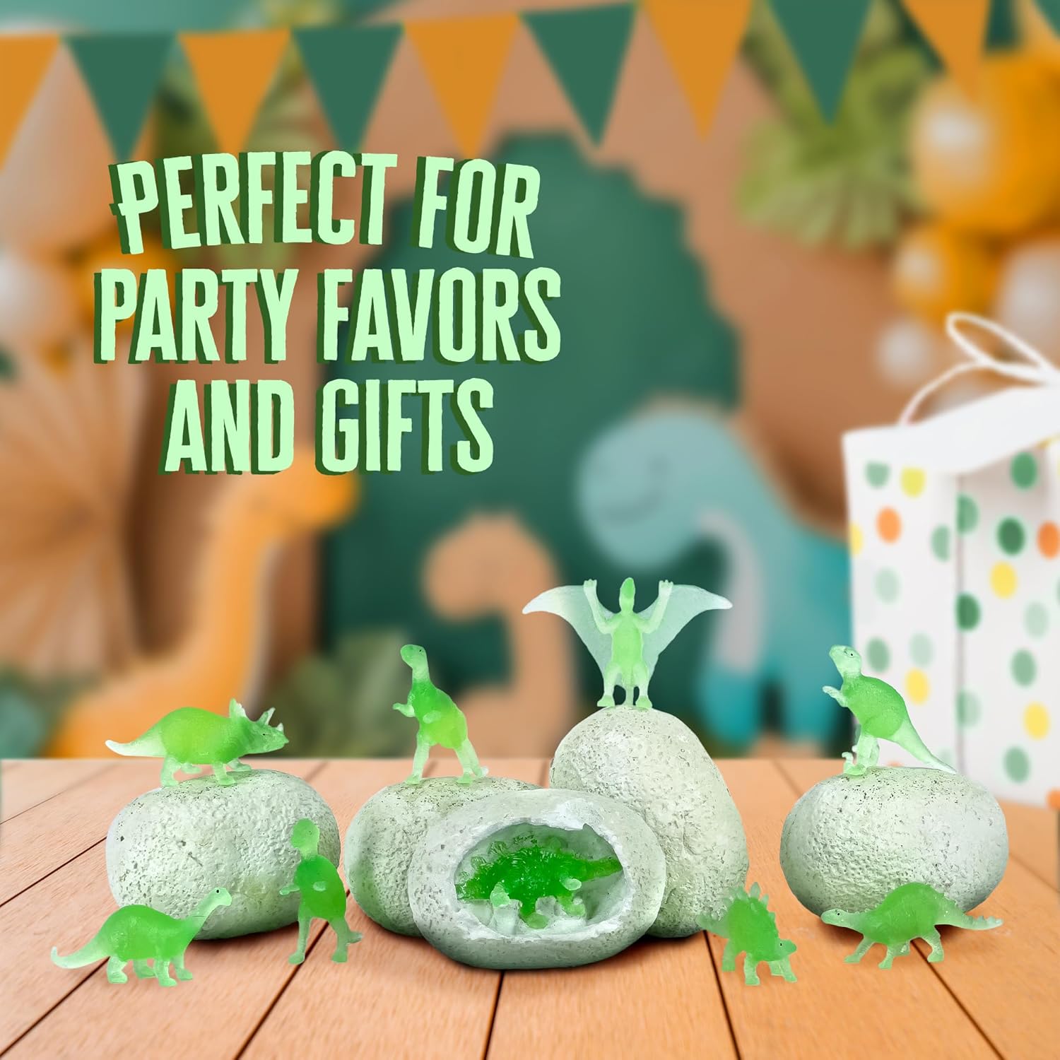 Thames & Kosmos I Dig It! Glow-in-The-Dark Dinosaur Egg Excavation Gift Set | 24 Excavation Kits w/Dino Figures | Party Favors, Stocking Stuffers, Easter Baskets | Collect 8 Unique Glowing Dinos