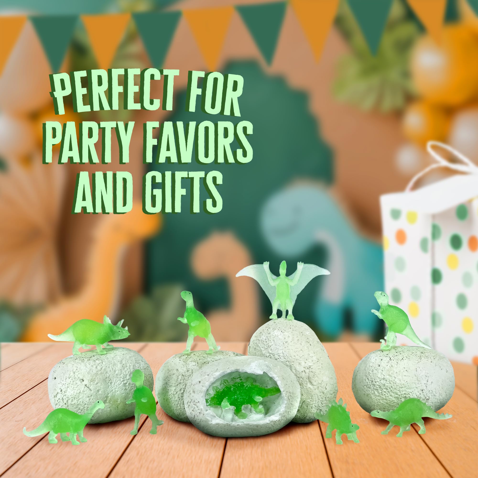 Thames & Kosmos I Dig It! Glow-in-the-Dark Dinosaurier-Ei-Ausgrabungs-Geschenk-Set, 24 Ausgrabungs-Sets mit Dino-Figuren, Partygeschenke, Strumpffüller, Osterkörbe, Sammeln Sie 8 einzigartige