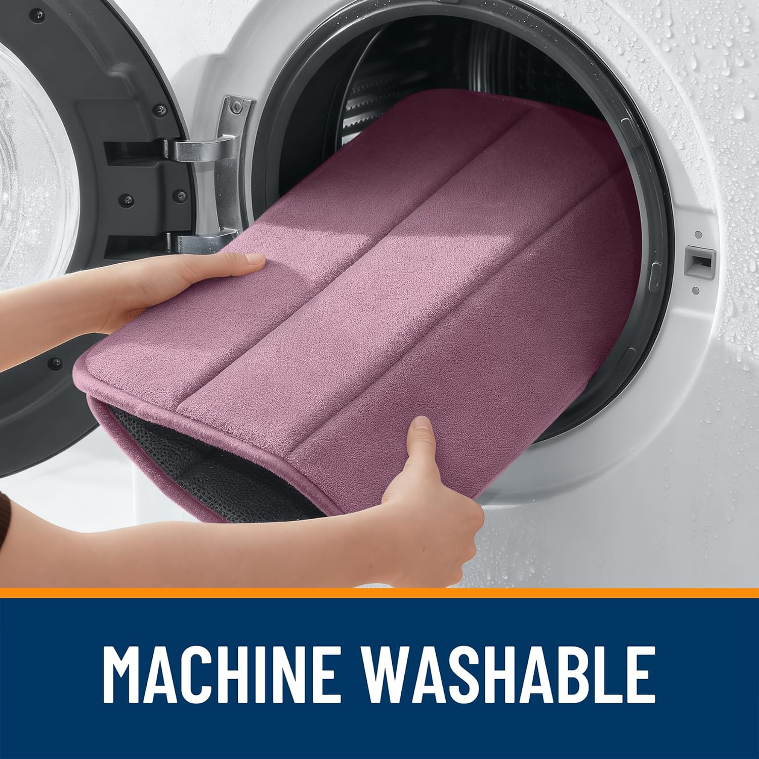 OLANLY Memory Foam Bath Mat 40x32, Super Soft Absorbent Bathroom Rugs, Quick Dry, Machine Washable Shower Floor Rugs, Bathmat Carpet, Bathroom Home Decor Accessories, Deep Plum