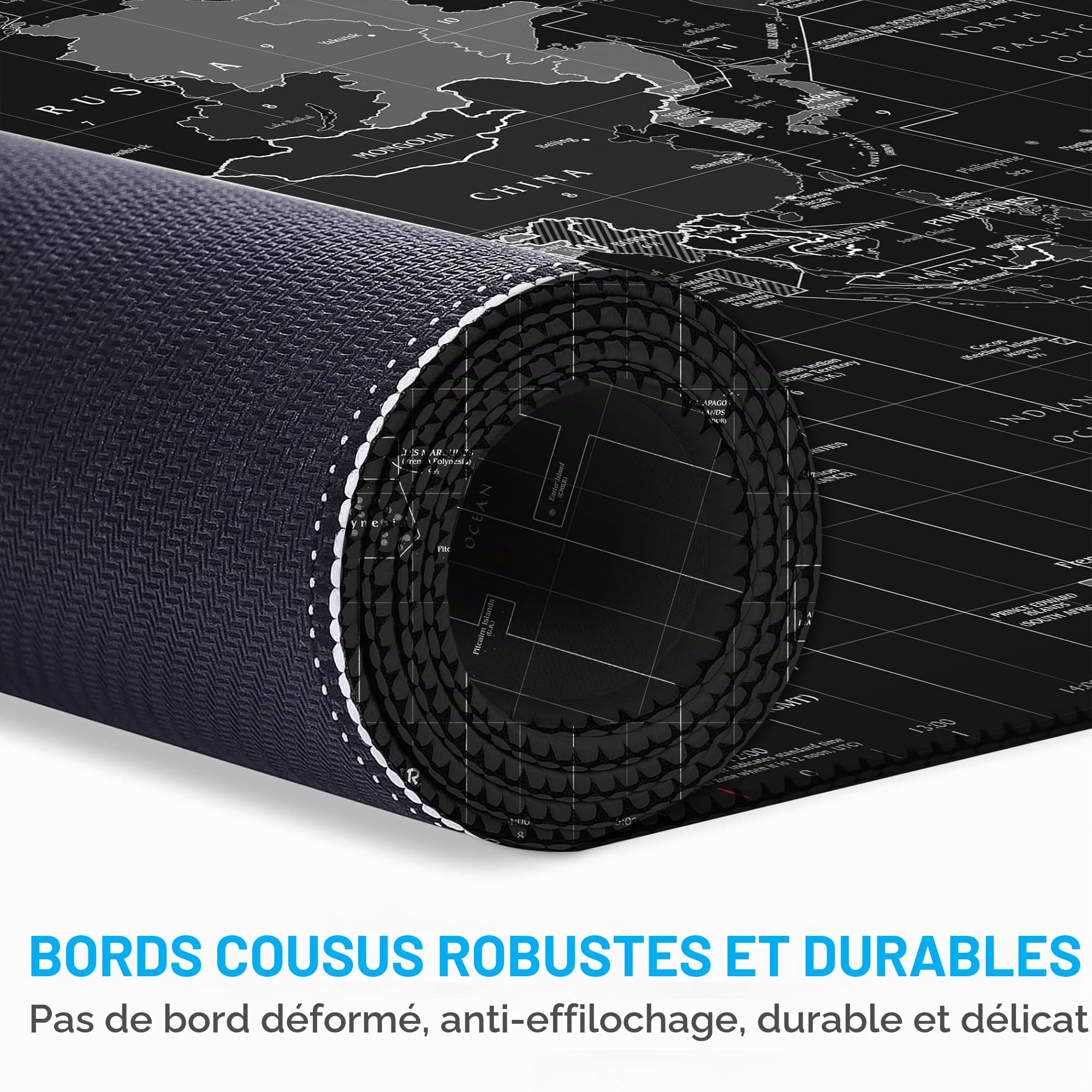 LL-COEUR XXL Etendue Tapis de Souris Gaming Mouse Pad Planisphère Office Table Mat (1200 x 500 x 2 mm)
