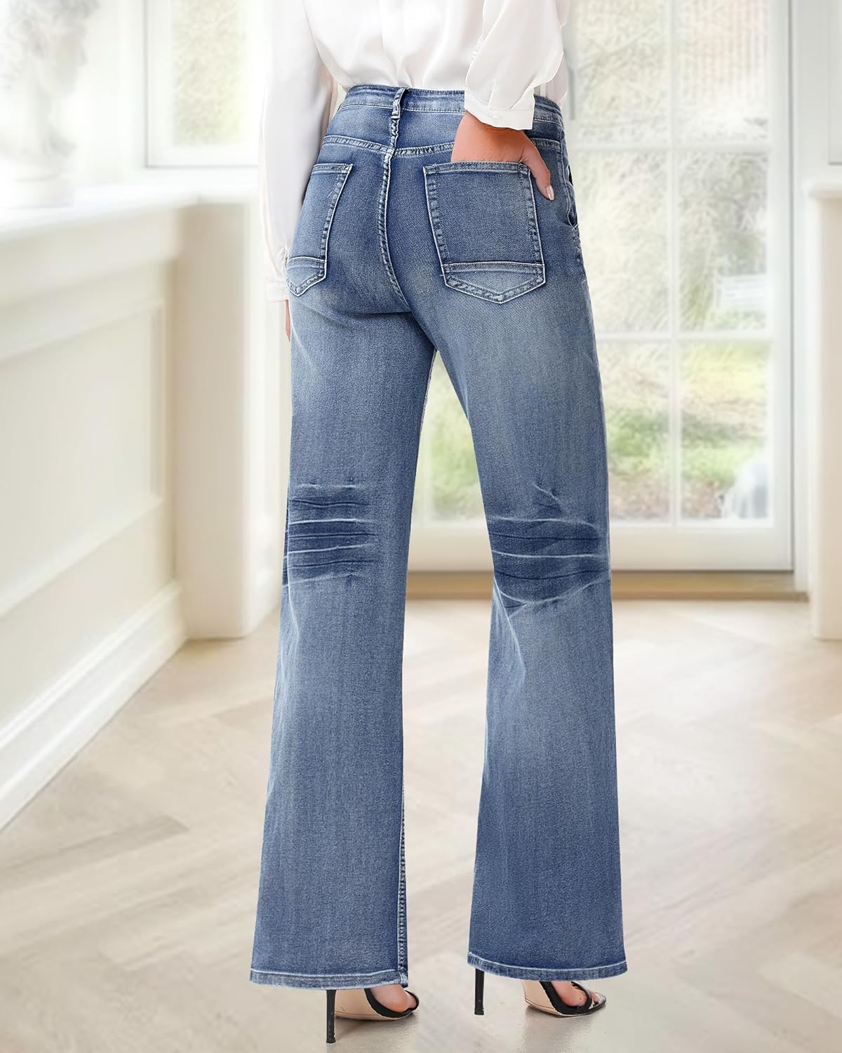 Women Wide Leg Jeans High Waist Baggy Denim Pants Distressed Washed Casual Loose Jeans Boyfriend Streetwear Trousers - Image 5